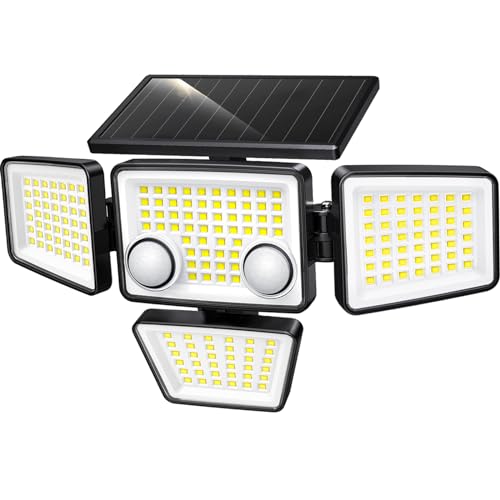 4 Heads Solar Outdoor Lights - 3000LM 188 LED Motion Sensor - IP65 Waterproof 270°Wide