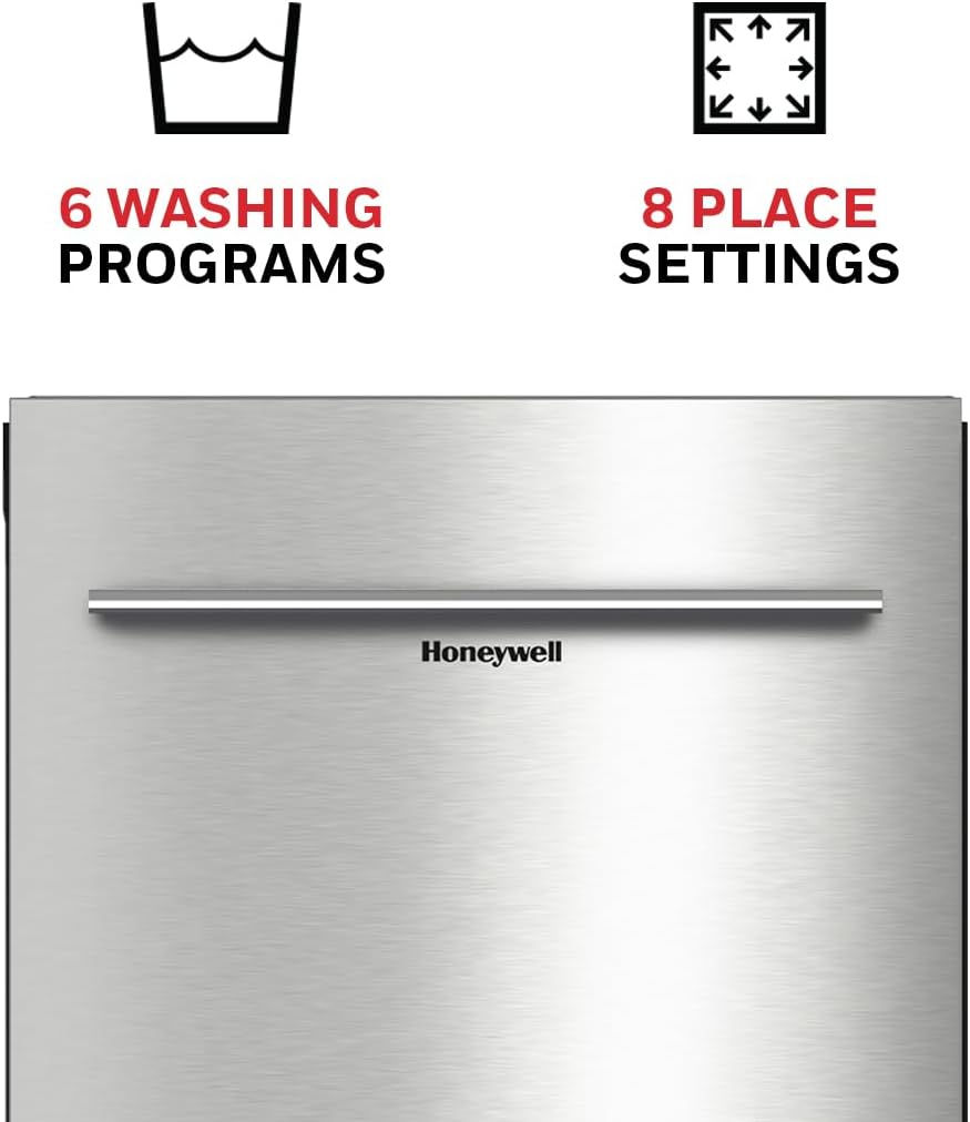 18'' Dishwasher – 8 Place Settings, 6 Wash Programs, Stainless Steel, Energy Star