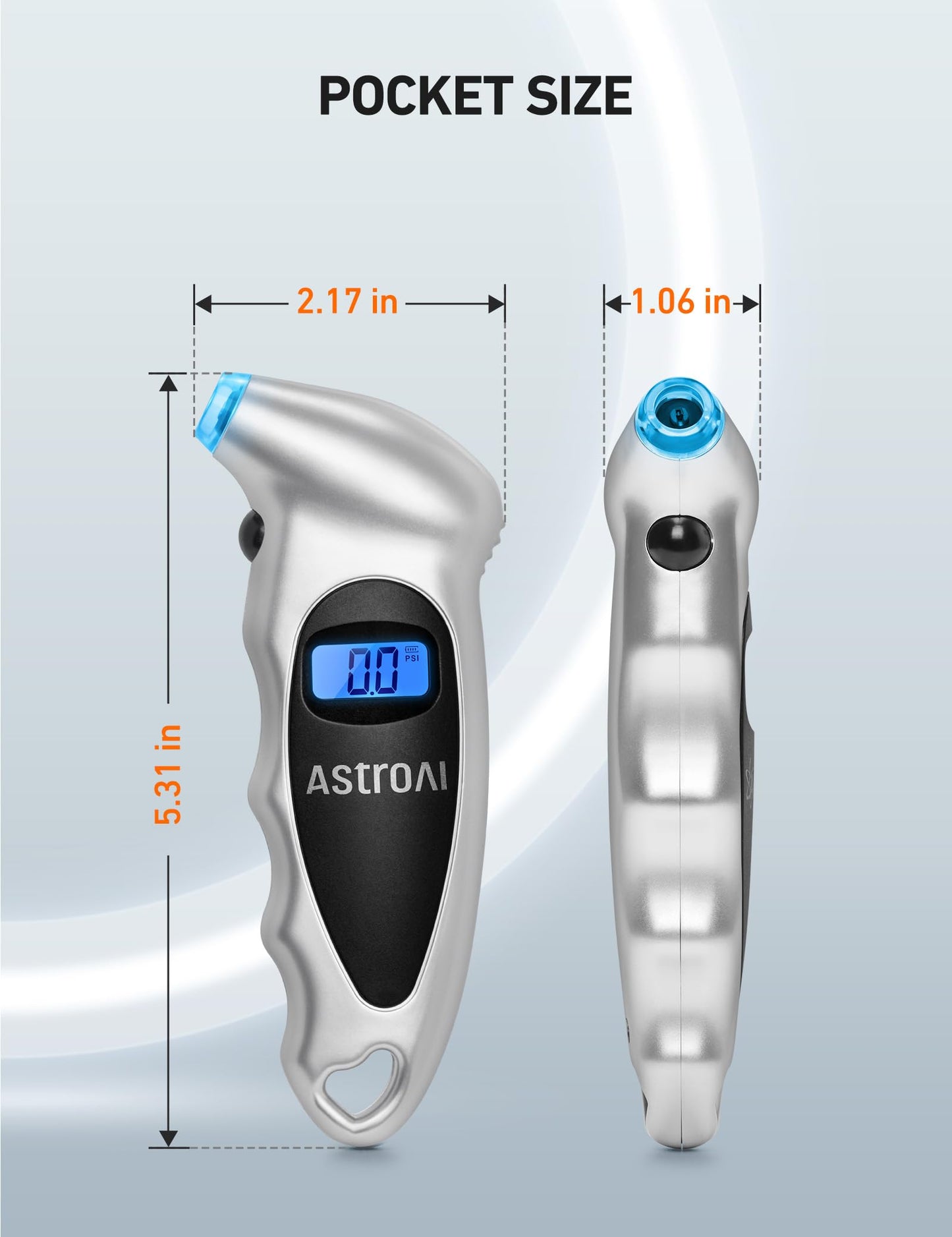 Digital Tire Pressure Gauge 0-150PSI (Accurate in 0.1 Increments) - 4 Settings