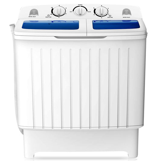 Portable Twin Tub Washing Machine – 20lb Capacity, 12lb Washer & 8lb Spinner, Compact & Durable