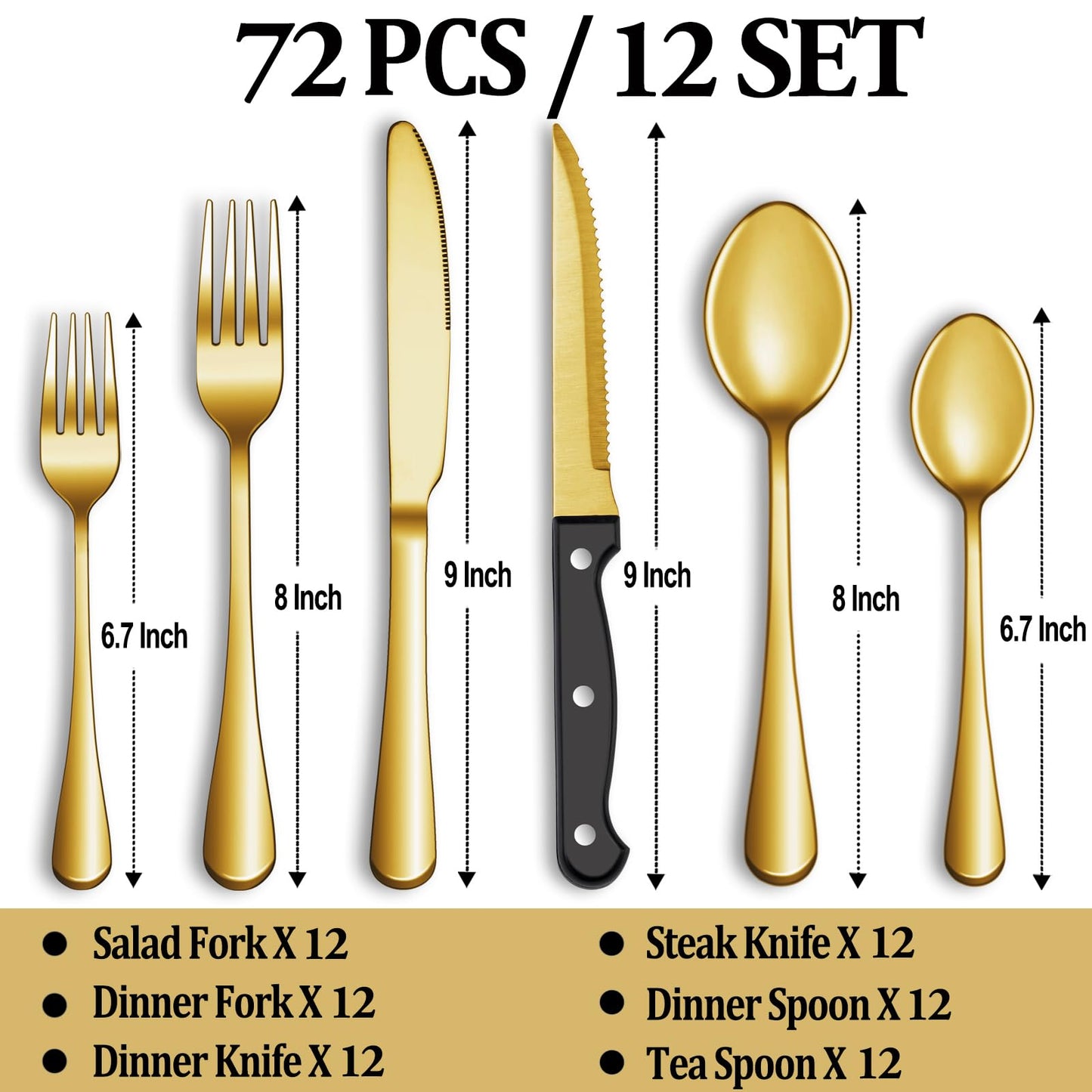 24 Pcs Premium Full Silverware Set