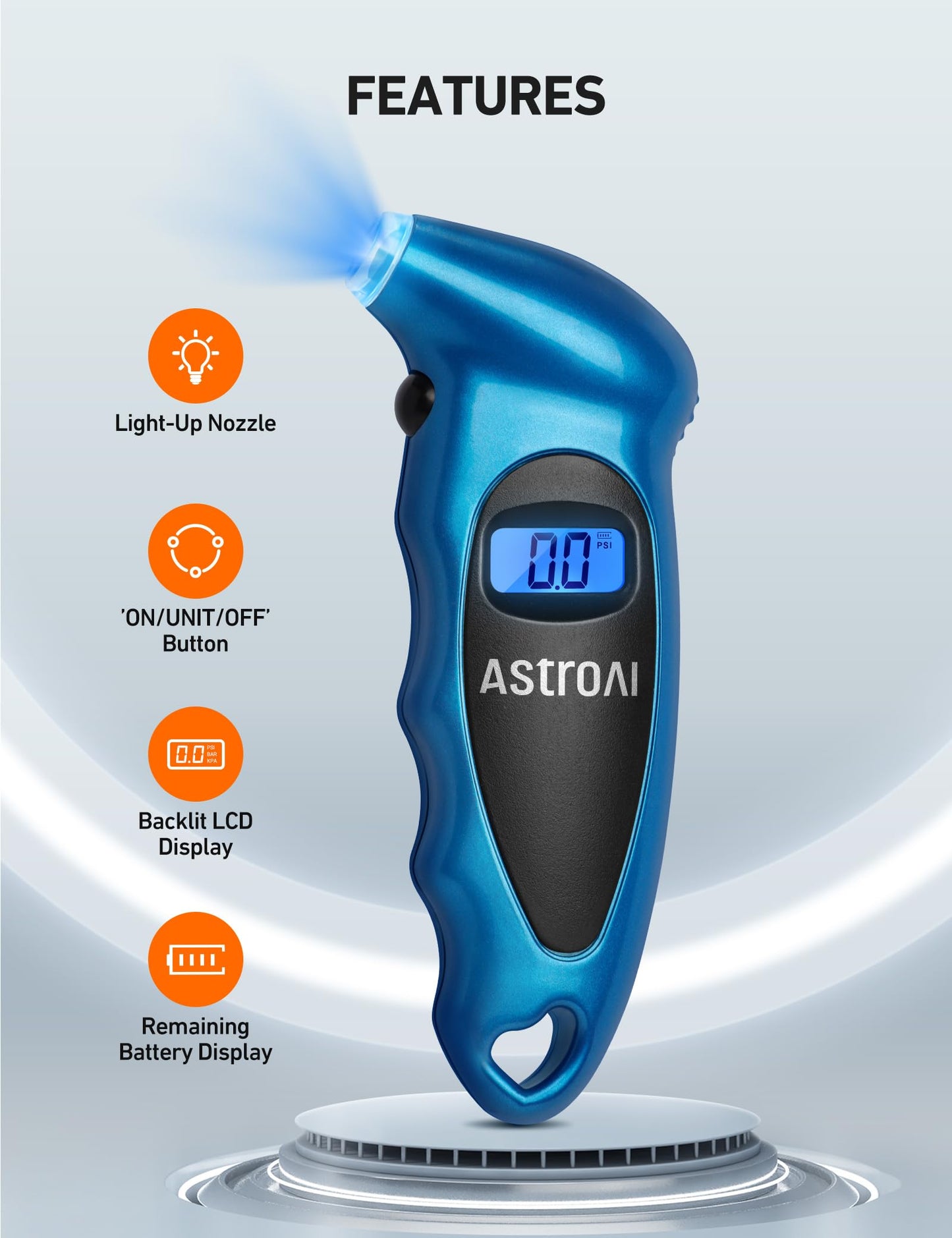 Digital Tire Pressure Gauge 0-150PSI (Accurate in 0.1 Increments) - 4 Settings