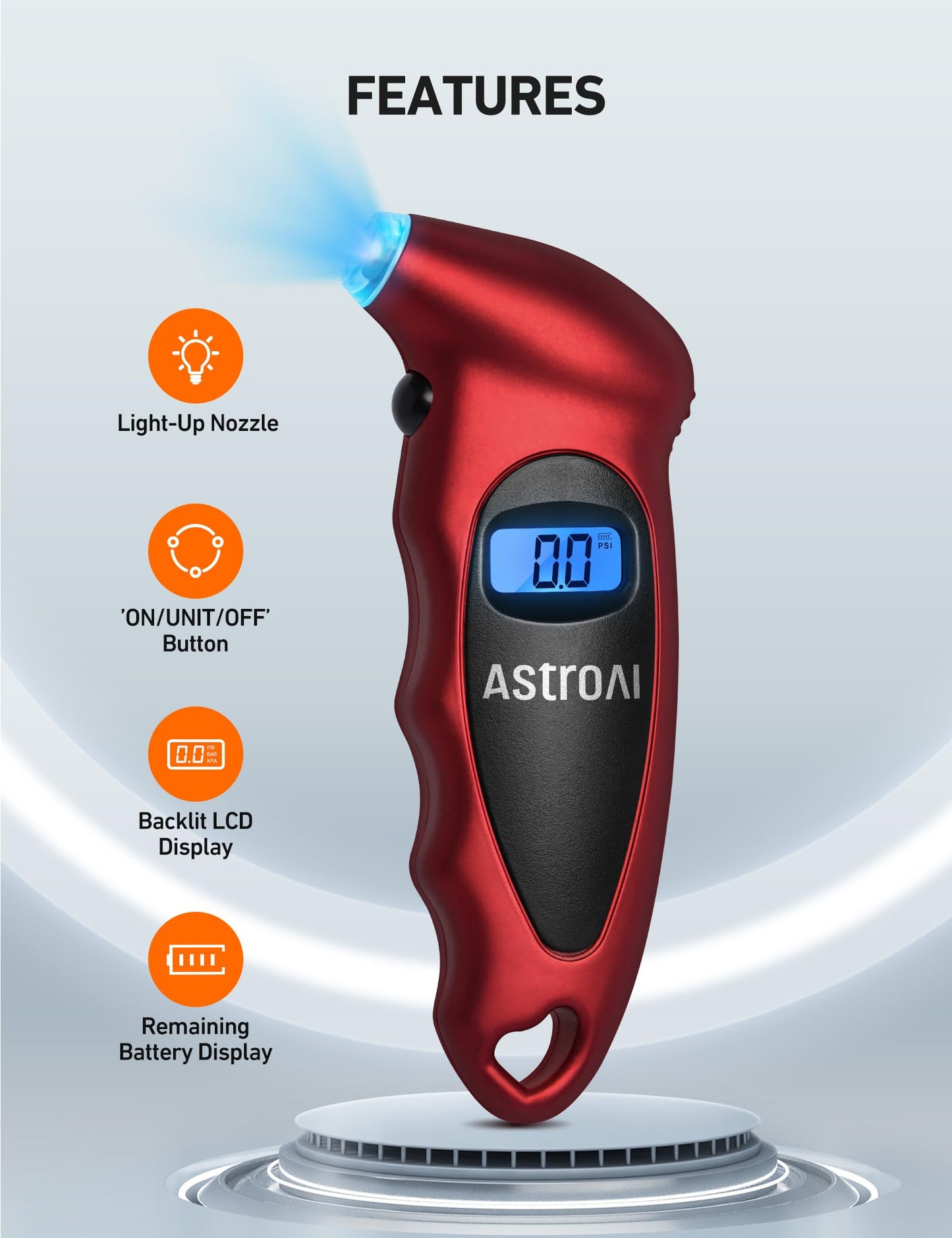 Digital Tire Pressure Gauge 0-150PSI (Accurate in 0.1 Increments) - 4 Settings