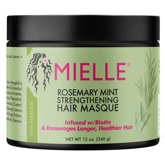 Miracle Repair Rosemary Mint Strengthening Hair Masque - Essential Oil & Biotin Deep Treatment For Damaged Hair