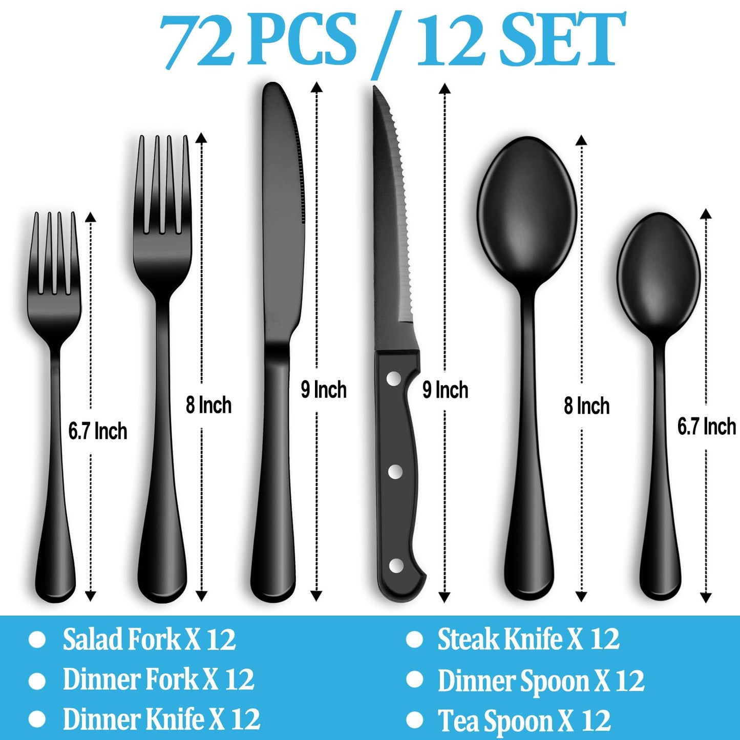 24 Pcs Premium Full Silverware Set