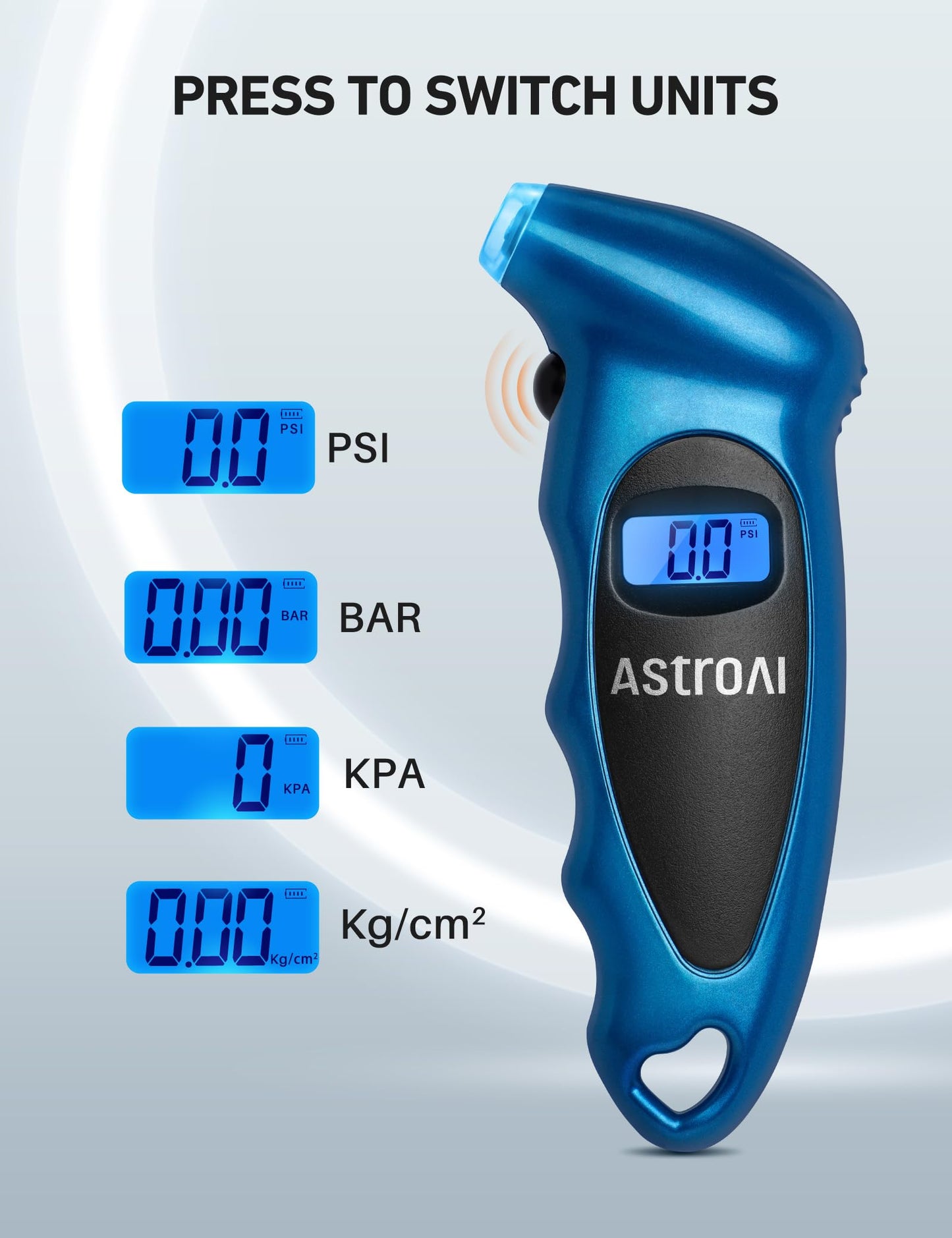 Digital Tire Pressure Gauge 0-150PSI (Accurate in 0.1 Increments) - 4 Settings