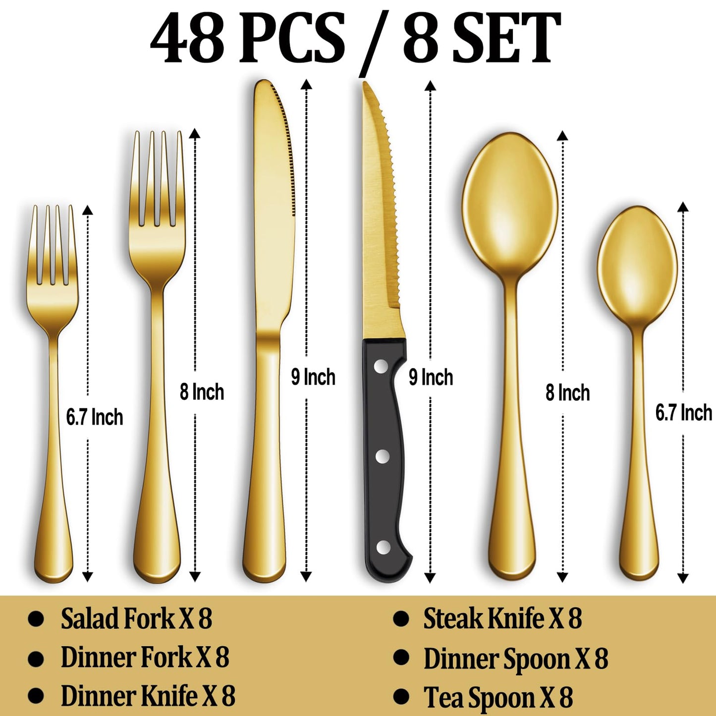 24 Pcs Premium Full Silverware Set