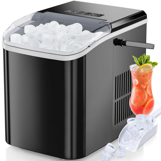 Portable Countertop Ice Maker – 26lbs/Day, Self-Cleaning, Quiet & Compact