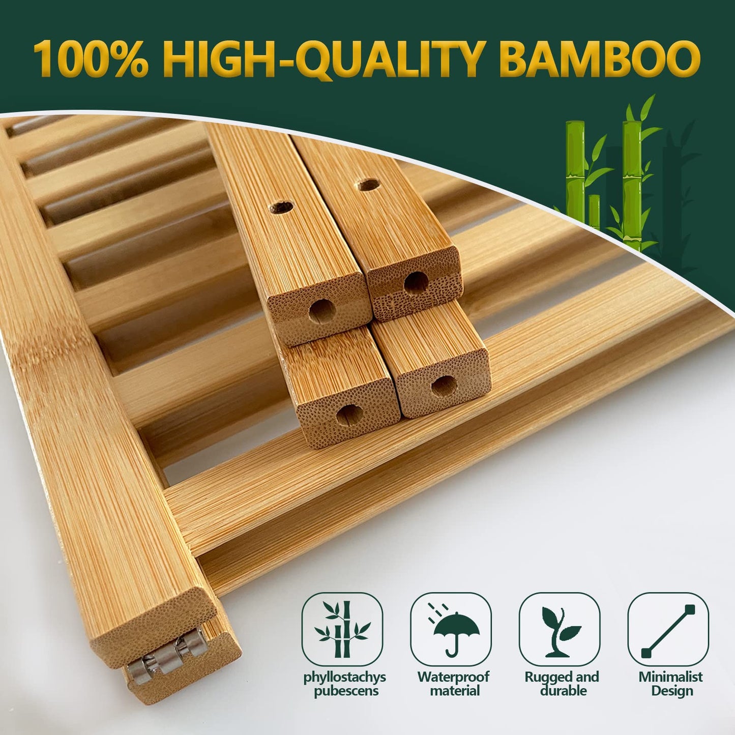 Free Standing Shoe Shelf - Multifunctional Bamboo Rack (Choose Tier)