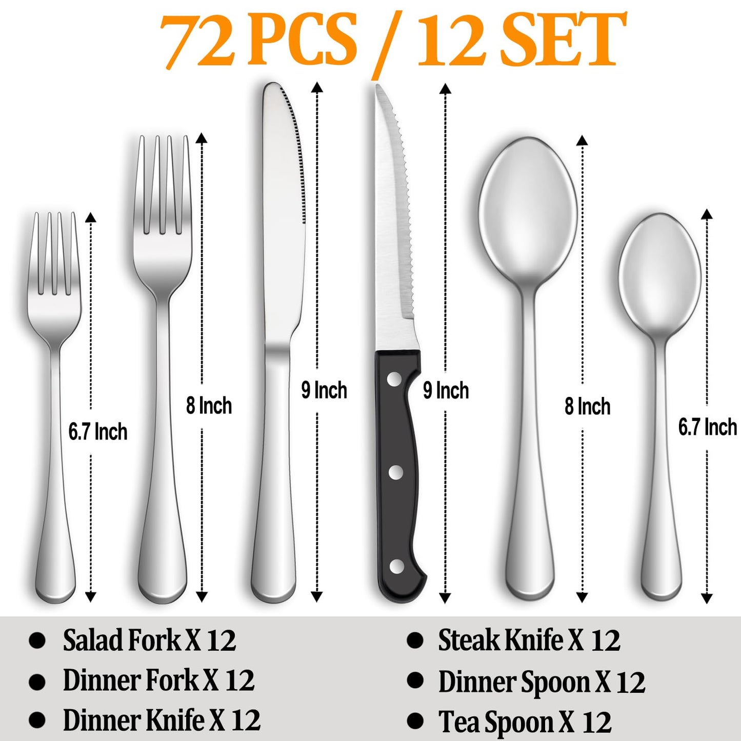 24 Pcs Premium Full Silverware Set