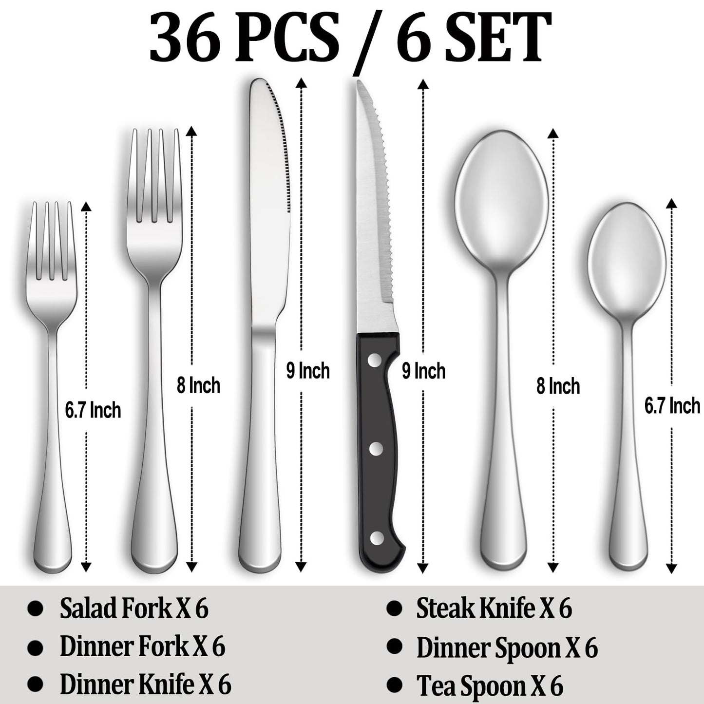 24 Pcs Premium Full Silverware Set