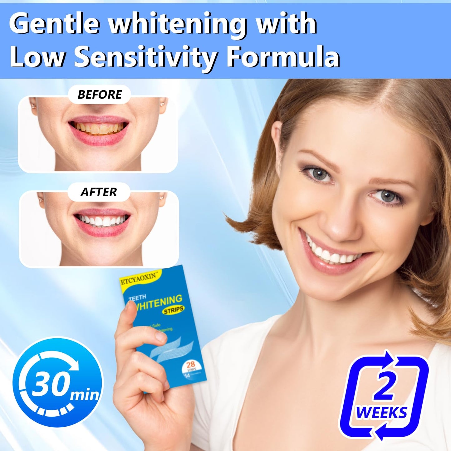 Teeth Whitening Strips - 14 Day Treatments For Teeth Whitening (28 Strips)