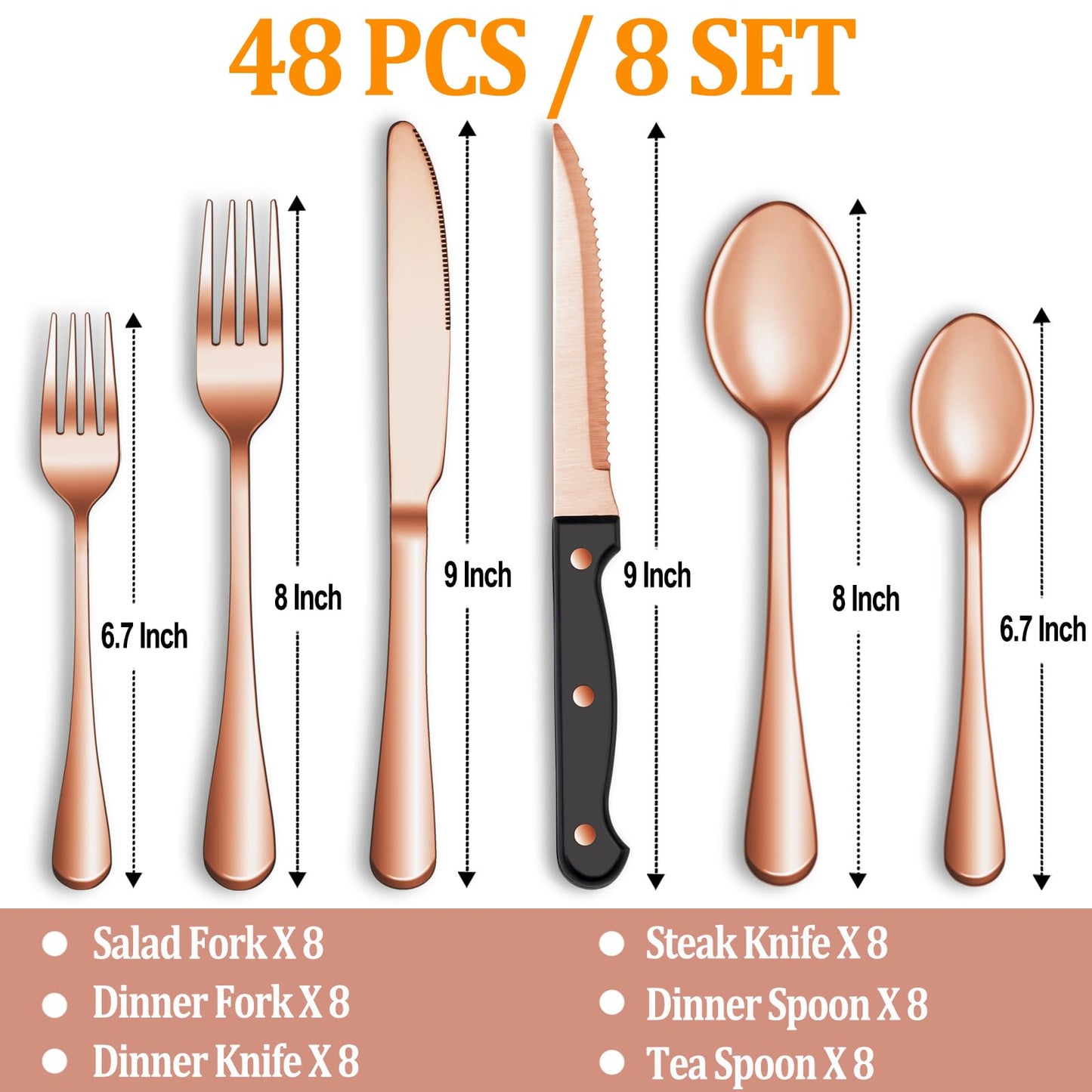 24 Pcs Premium Full Silverware Set