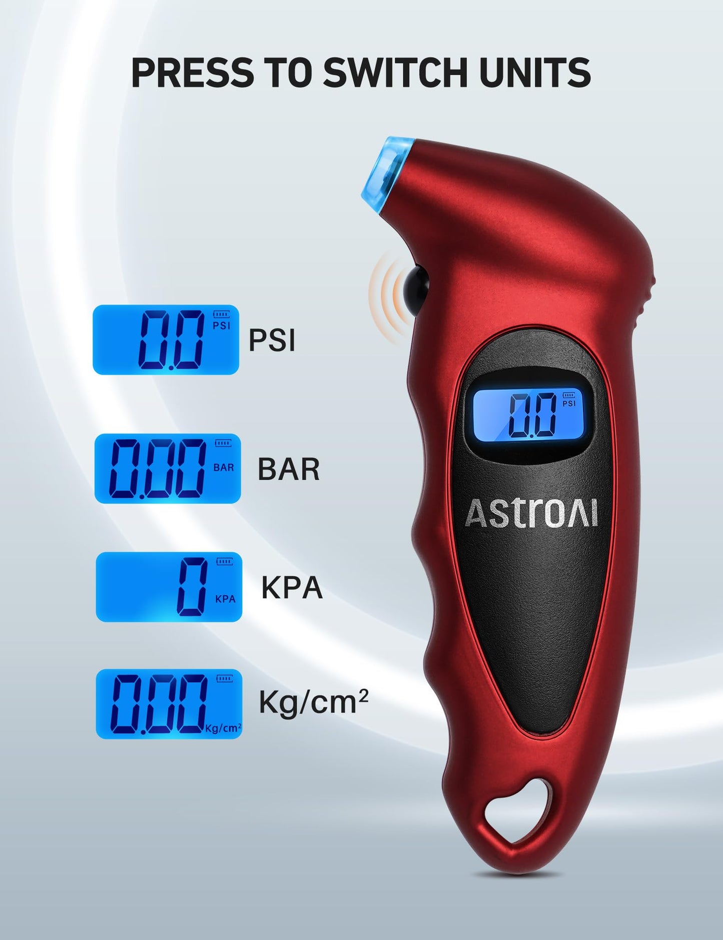 Digital Tire Pressure Gauge 0-150PSI (Accurate in 0.1 Increments) - 4 Settings