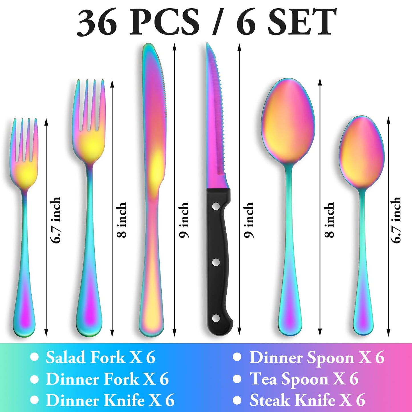 24 Pcs Premium Full Silverware Set