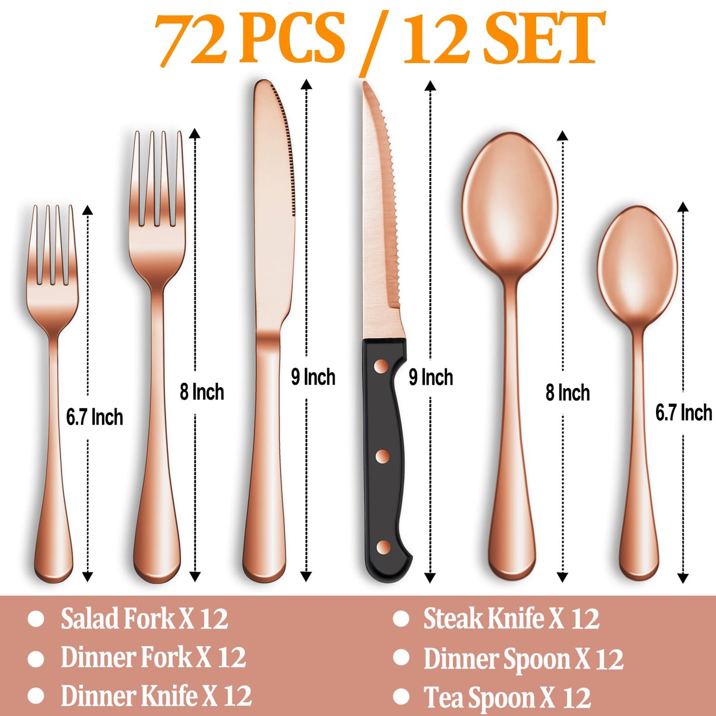 24 Pcs Premium Full Silverware Set