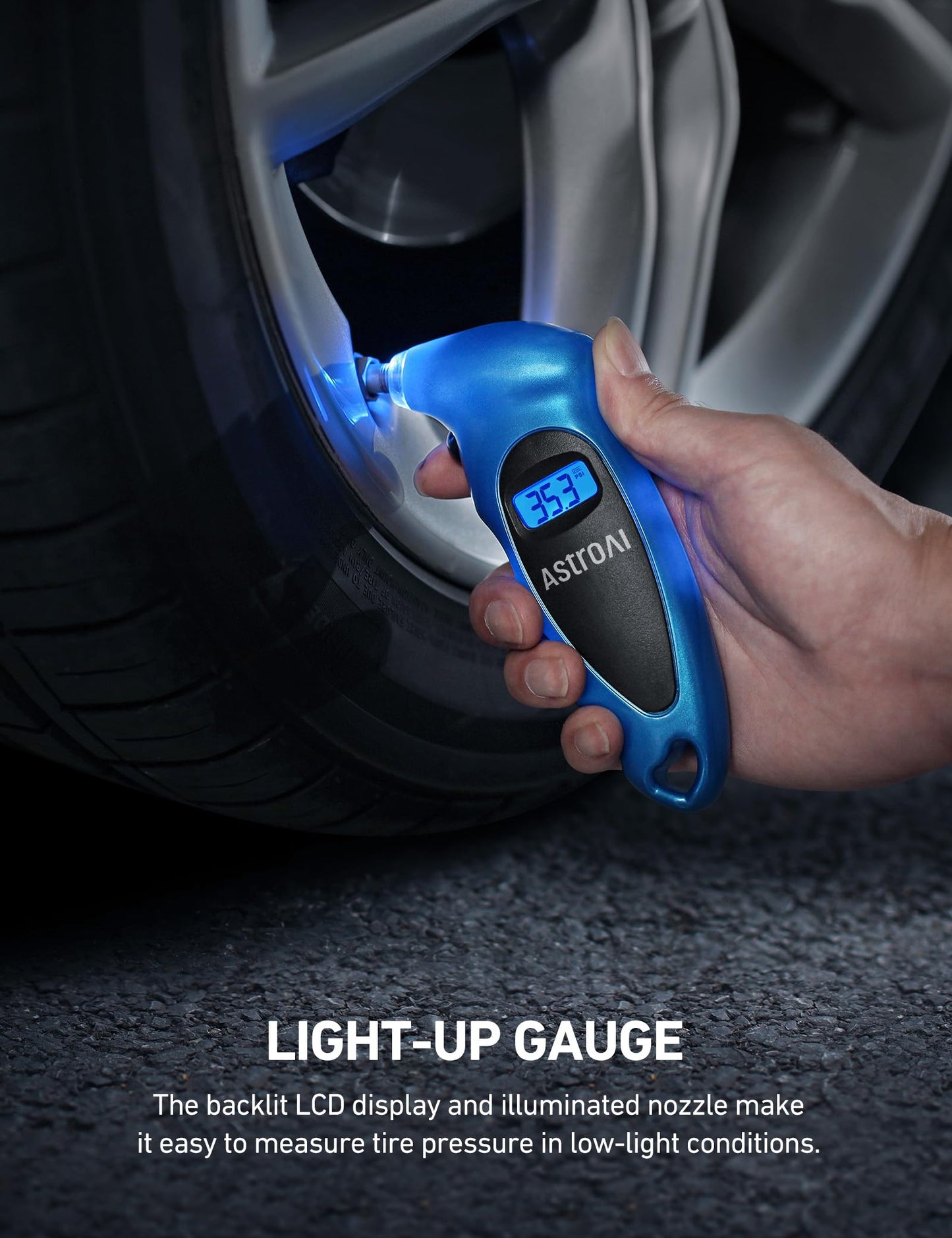 Digital Tire Pressure Gauge 0-150PSI (Accurate in 0.1 Increments) - 4 Settings