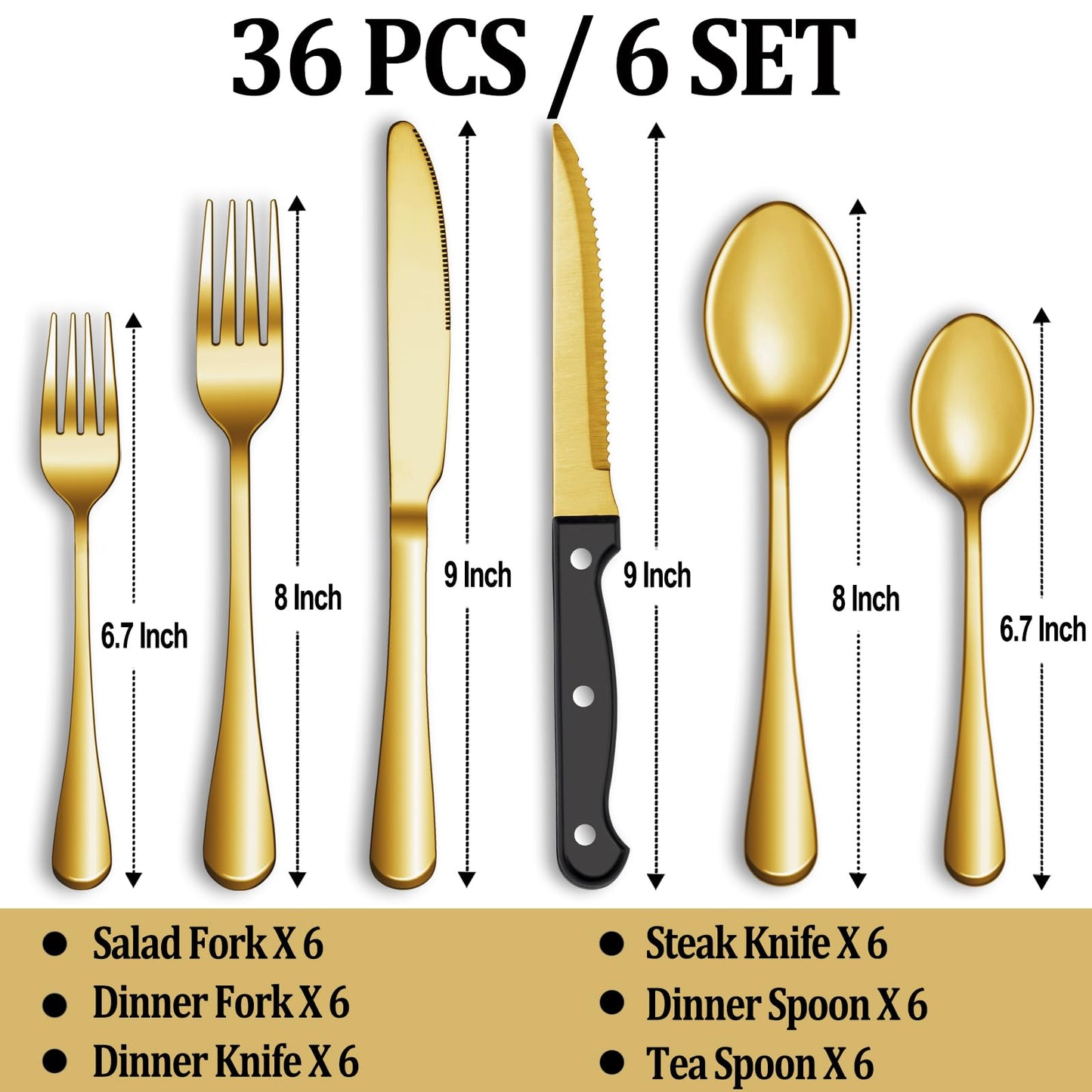 24 Pcs Premium Full Silverware Set