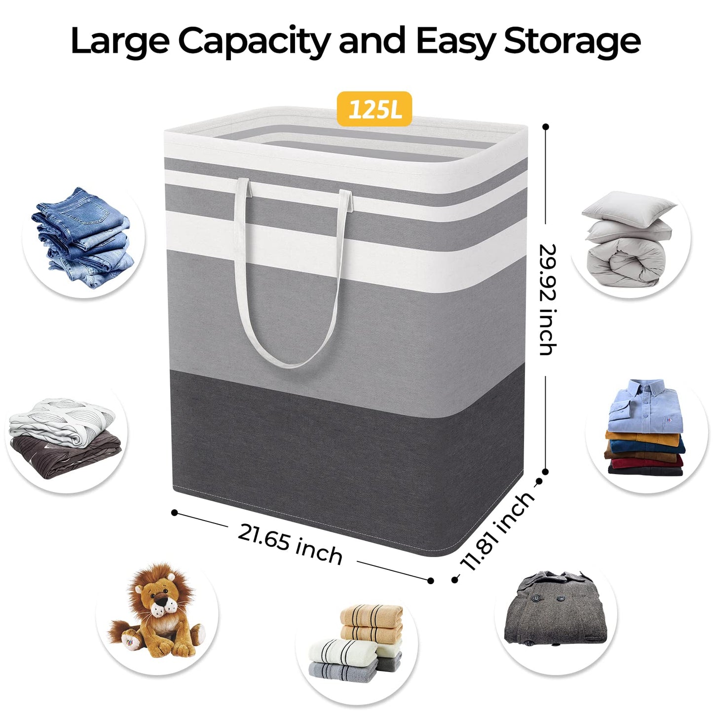 Freestanding 2-Pack Large Laundry Basket, Waterproof