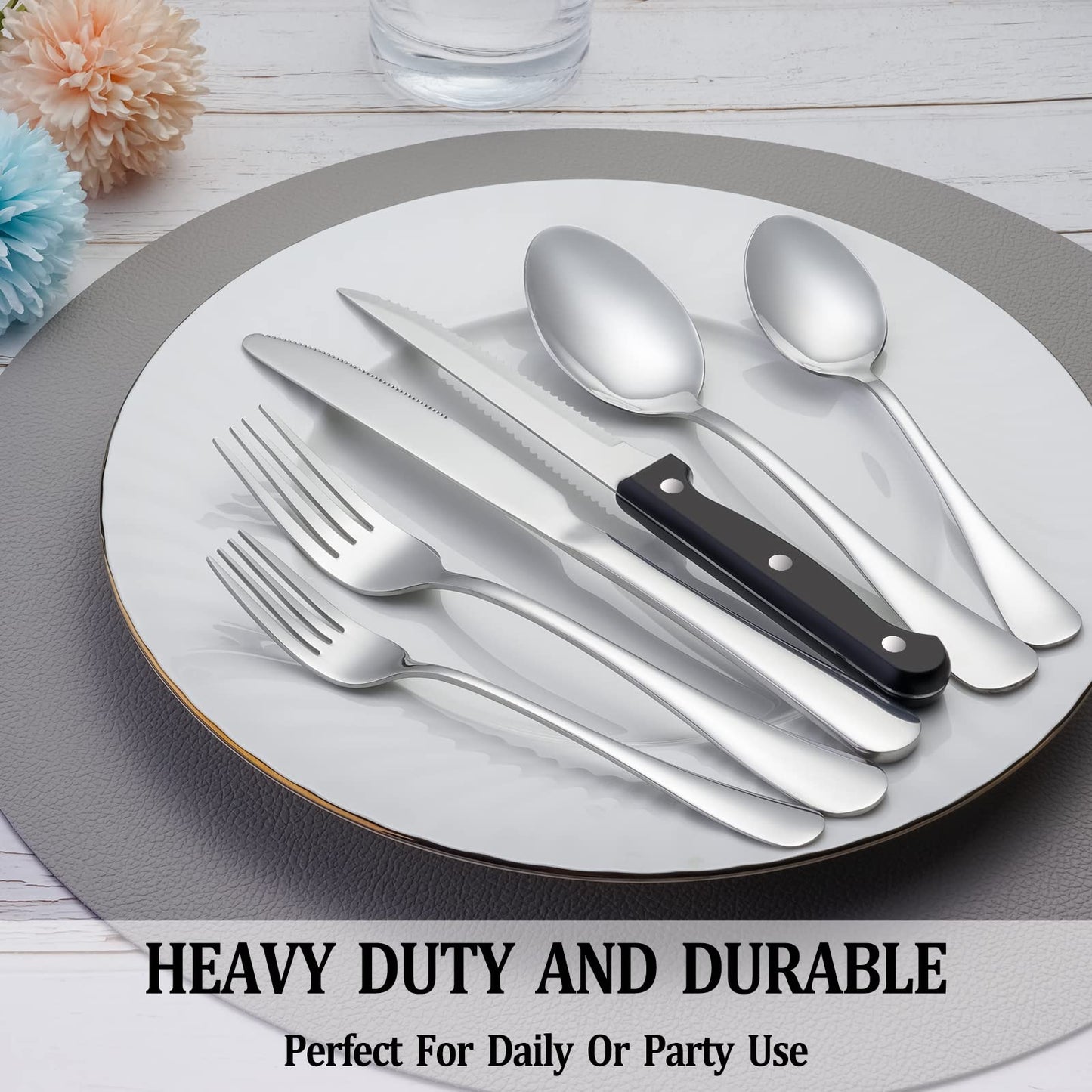 24 Pcs Premium Full Silverware Set