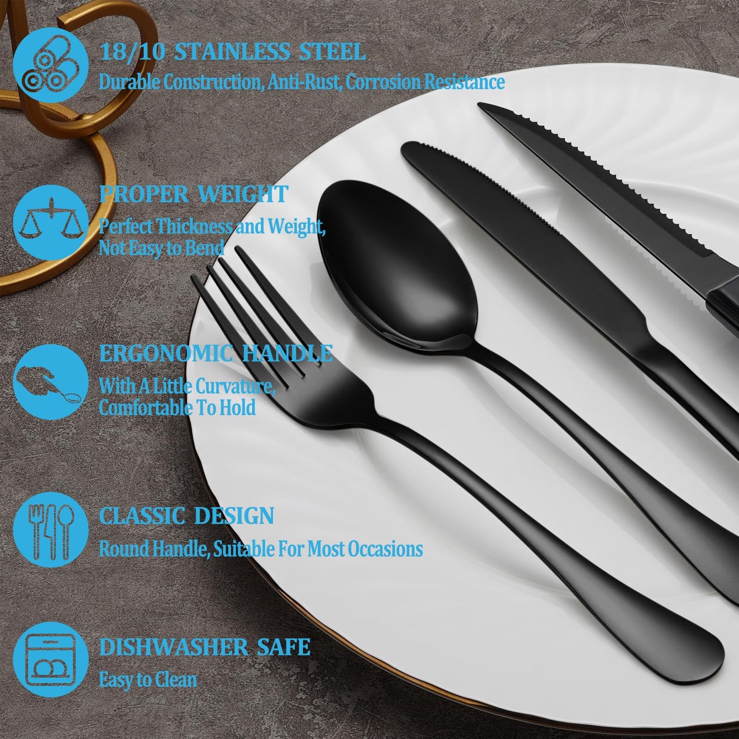 24 Pcs Premium Full Silverware Set