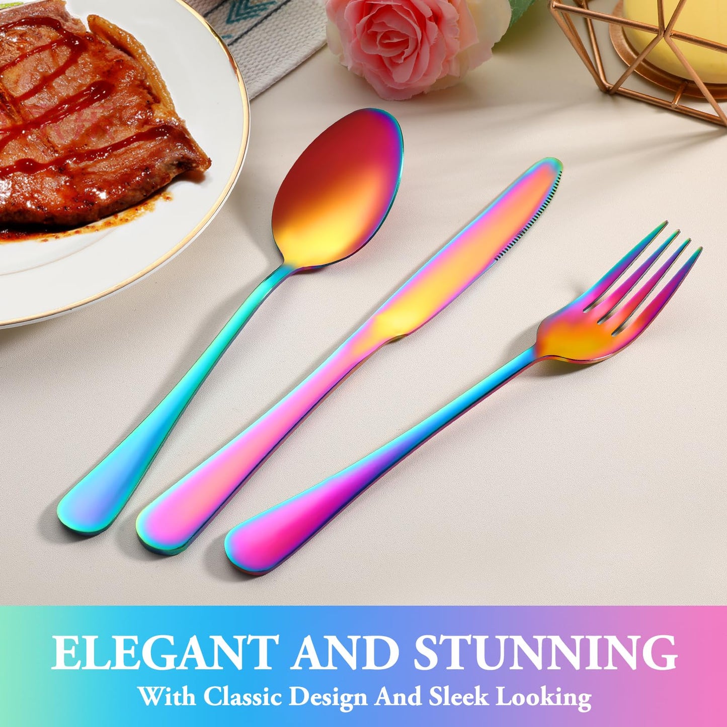 24 Pcs Premium Full Silverware Set