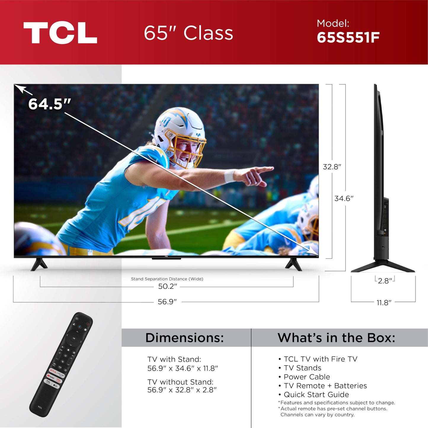 TCL 75-Inch Class S5 UHD 4K LED Smart TV with Fire TV (2024 Model) HDR PRO+