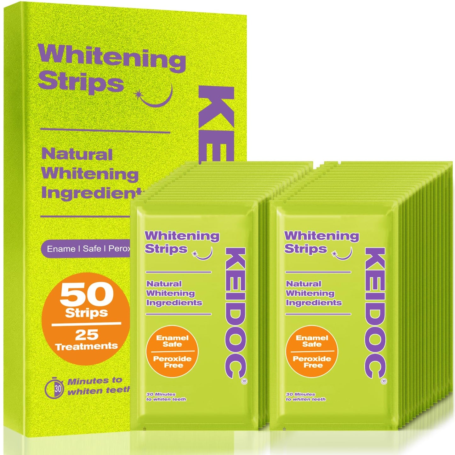 14 Day Teeth Whitening Treatment - 28 Coconut Strips (Natural & Enamel-Safe)