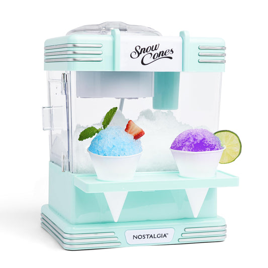 Retro Snow Cone & Shaved Ice Machine – Makes 20 Treats, Includes Cups & Scoop