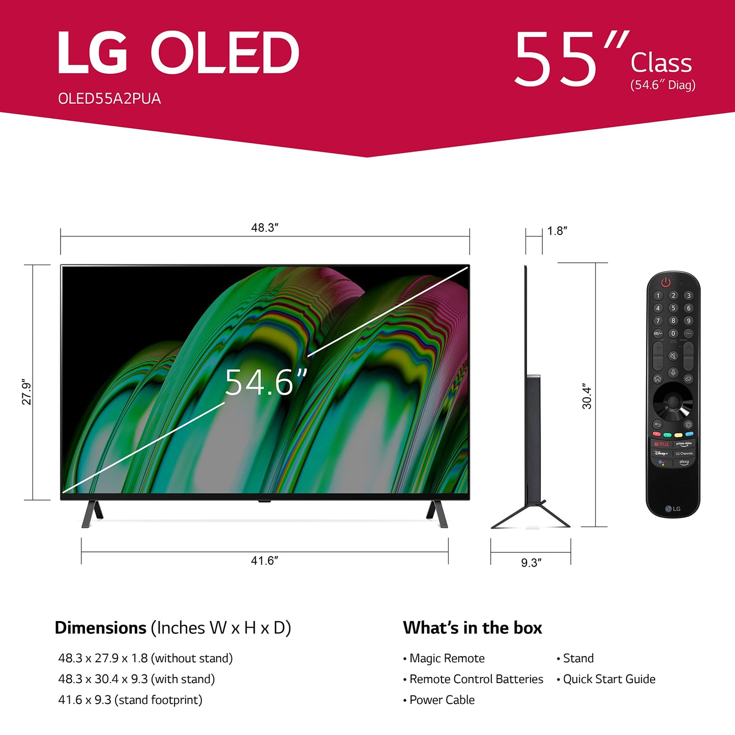 LG 55" A2 Series OLED 4K Smart TV (2022) – AI-Powered, Stunning Picture, & Alexa Built-in