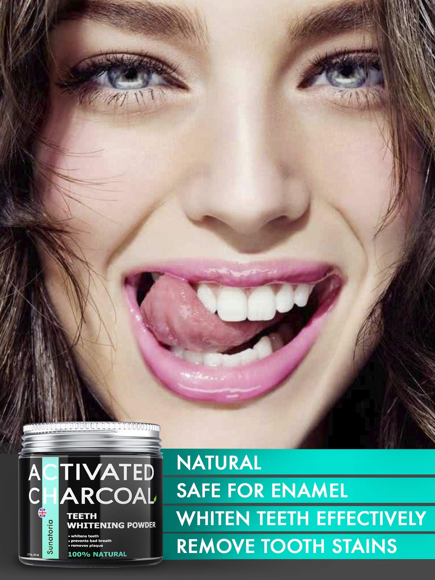 5 in 1 Teeth Whitening Powder - Sensitivity Treatments (Charcoal Toothpaste Alternative)