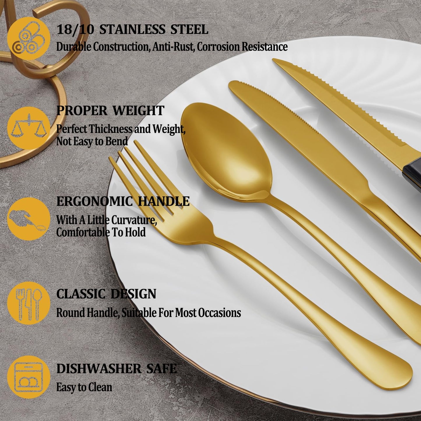 24 Pcs Premium Full Silverware Set