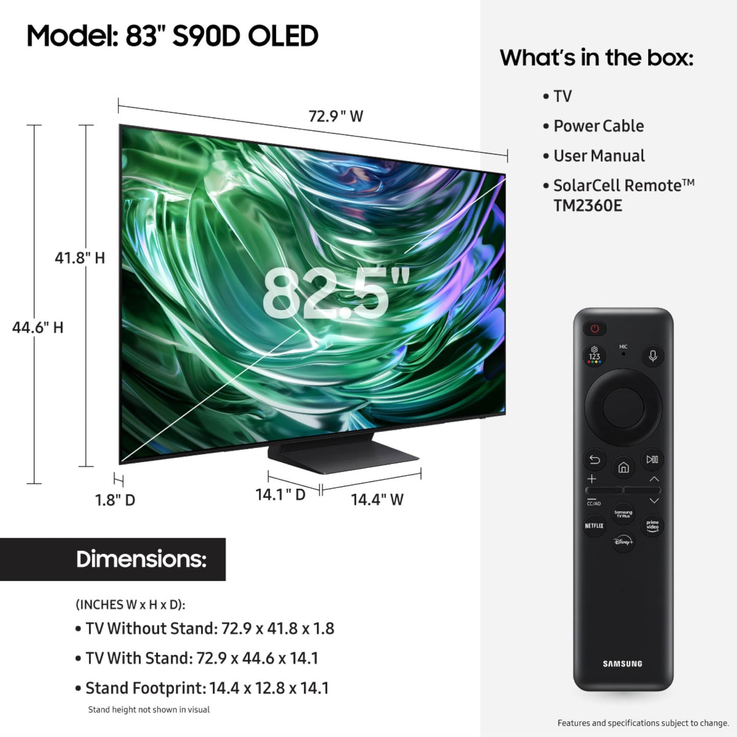 SAMSUNG OLED 4K Smart TV (2024) – S90D Series with Dolby Atmos, Object Tracking Sound, 4K AI Upscaling & Alexa