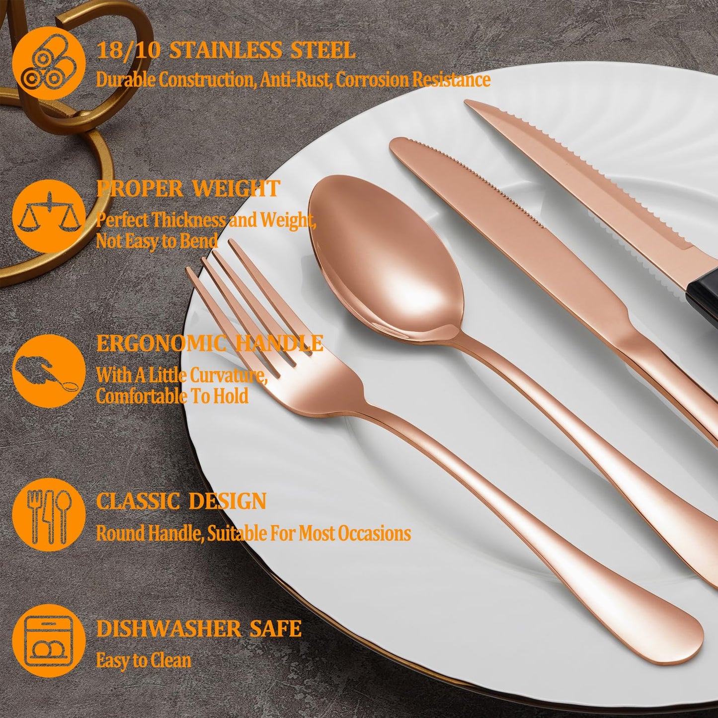 24 Pcs Premium Full Silverware Set