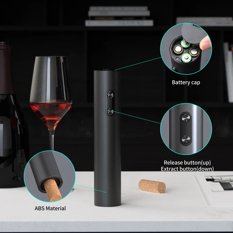 Electric Wine Opener Set – Automatic Corkscrew with Foil Cutter & Aerator for Effortless Wine Pouring