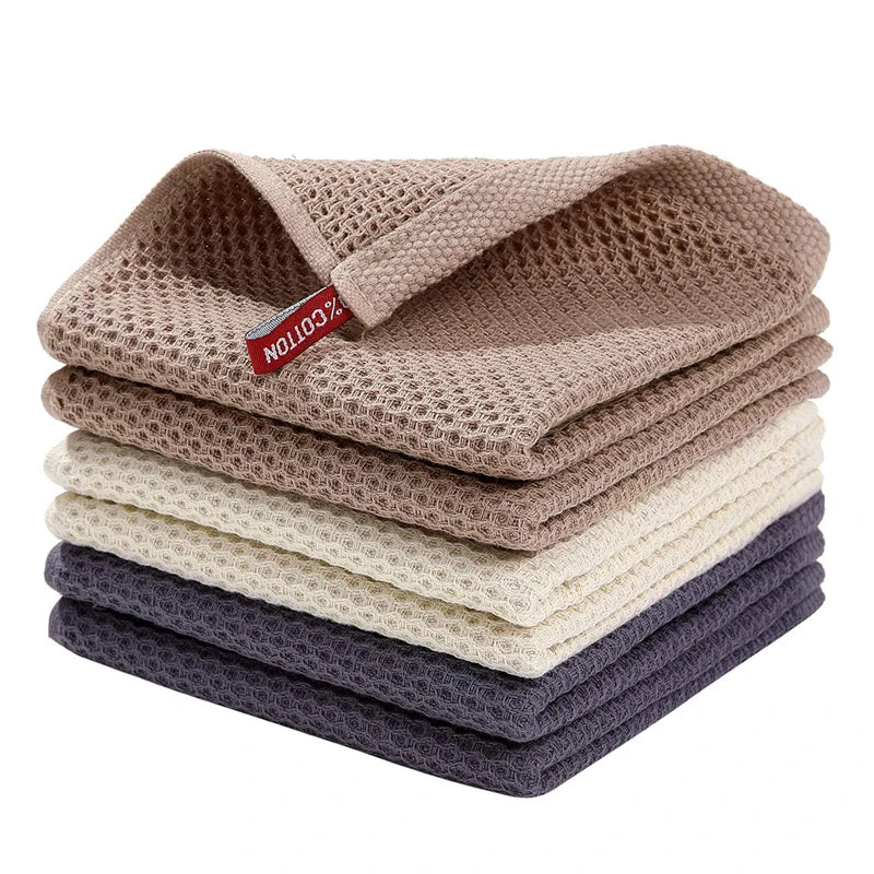 Soft & Absorbent Cotton Dishcloths – Breathable Honeycomb Kitchen Towels for Dishes, Cleaning & Face Washing