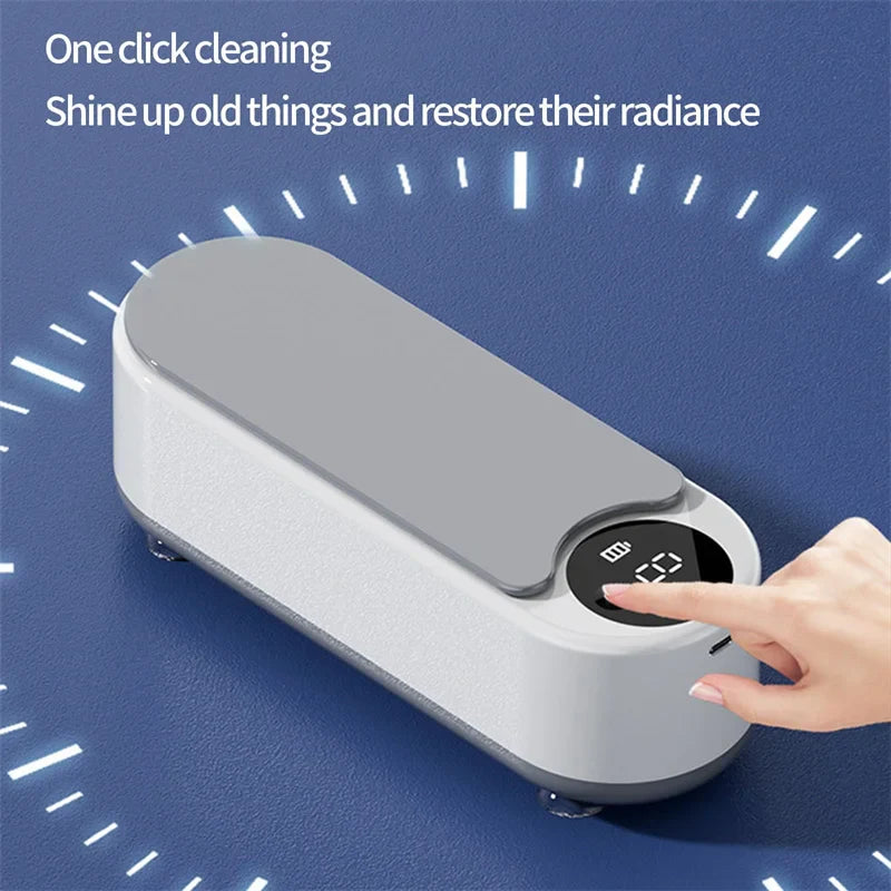 Ultrasonic Jewelry & Glasses Cleaner – 450ml Portable Sonic Cleaning Machine for Rings, Watches, Makeup Brushes & More