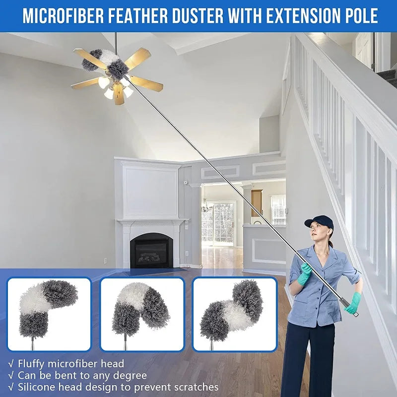 Extendable Microfiber Gap Duster – Retractable Cleaning Brush for Tight Spaces, Furniture, Appliances & Car Interiors