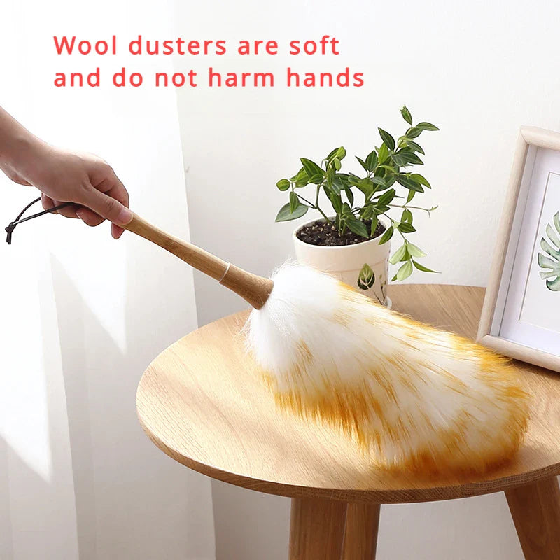 Extendable Wool Duster – Washable & Reusable Dust Brush for Home, Office & Car Cleaning | Soft, Lint-Free & Scratch-Free