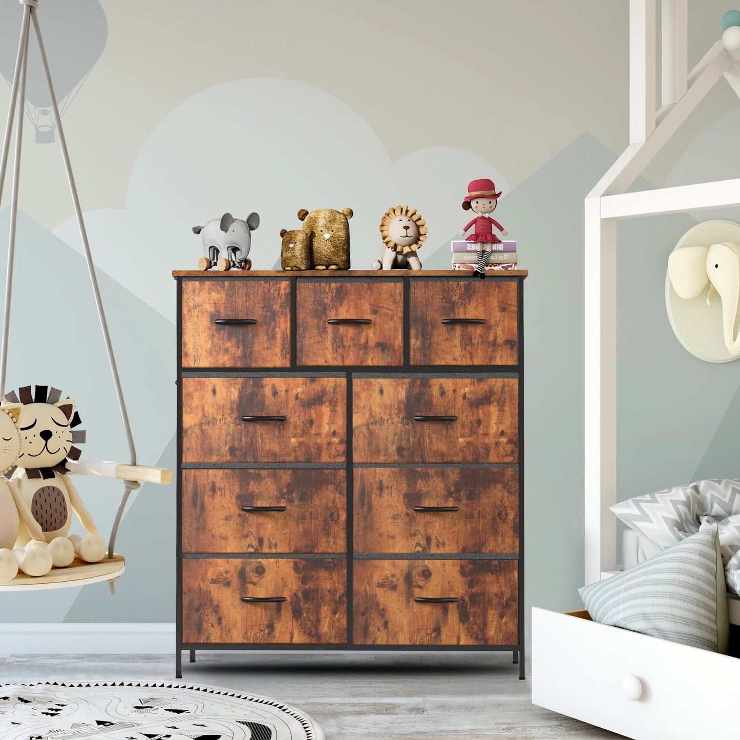 Drawer Dresser – Tall Fabric Storage Chest & Closet Organizer for Bedroom & Kids' Room