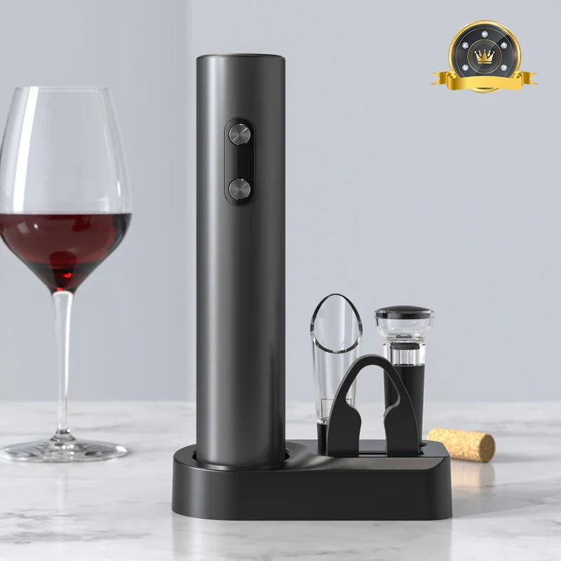 Electric Wine Opener Set – Automatic Corkscrew with Foil Cutter & Aerator for Effortless Wine Pouring