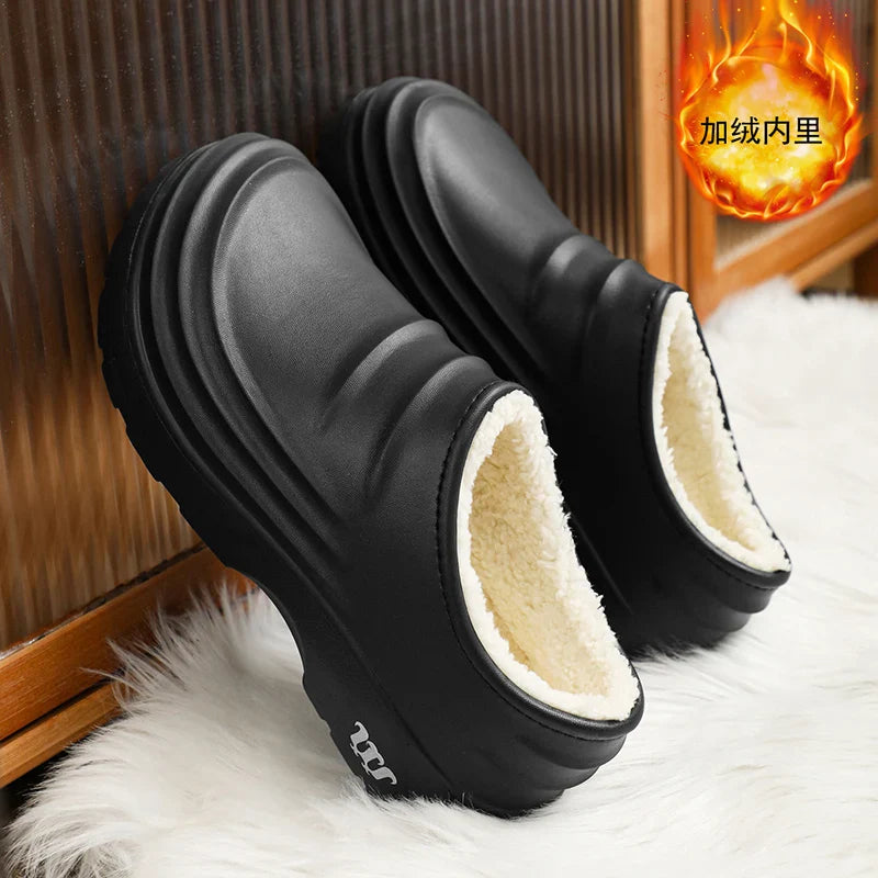 New Fashion Men’s Cotton Slippers – Warm, Waterproof, Indoor & Outdoor Comfort