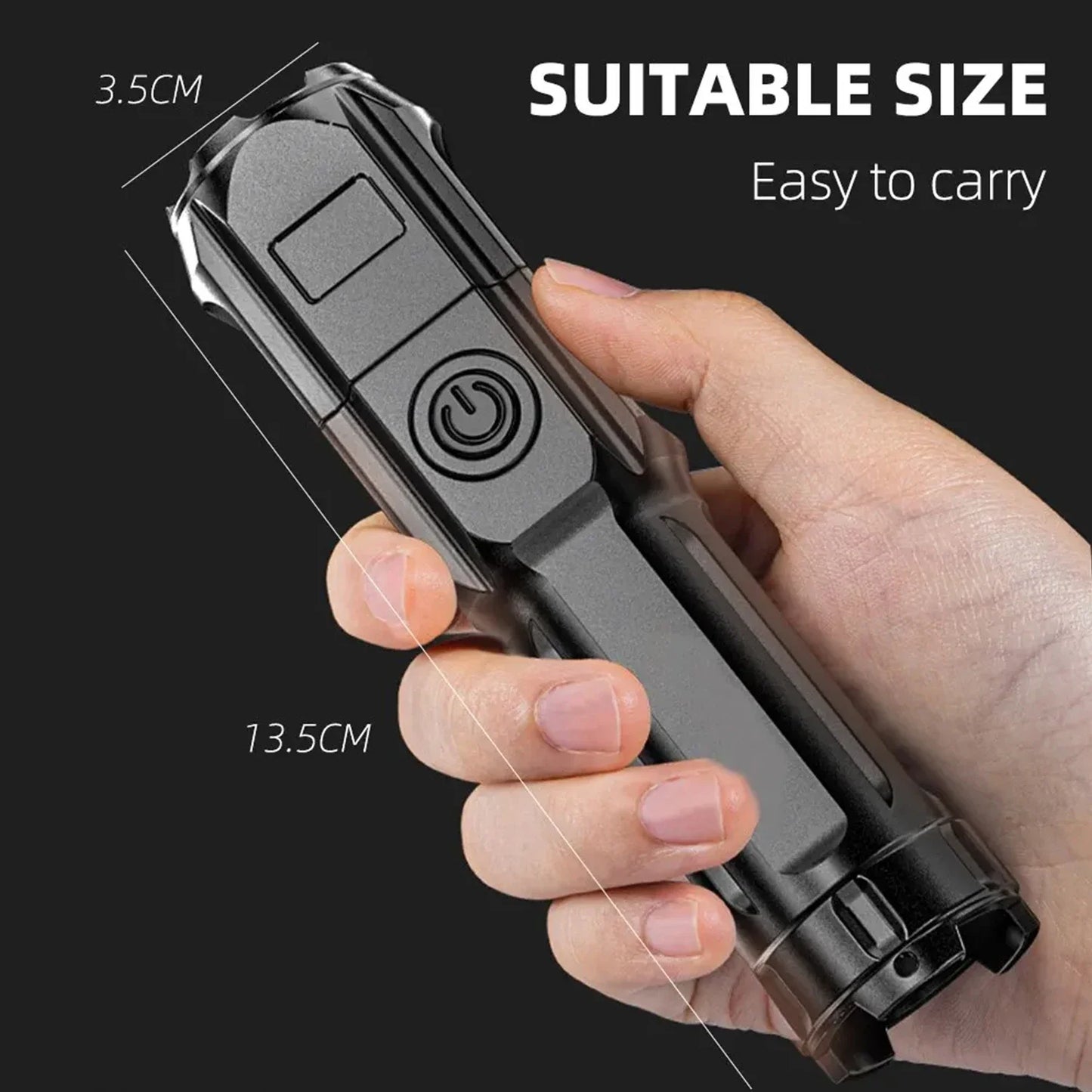 High-Powered LED Flashlight – USB Rechargeable, Waterproof & Ultra-Bright for Outdoor & Home Use