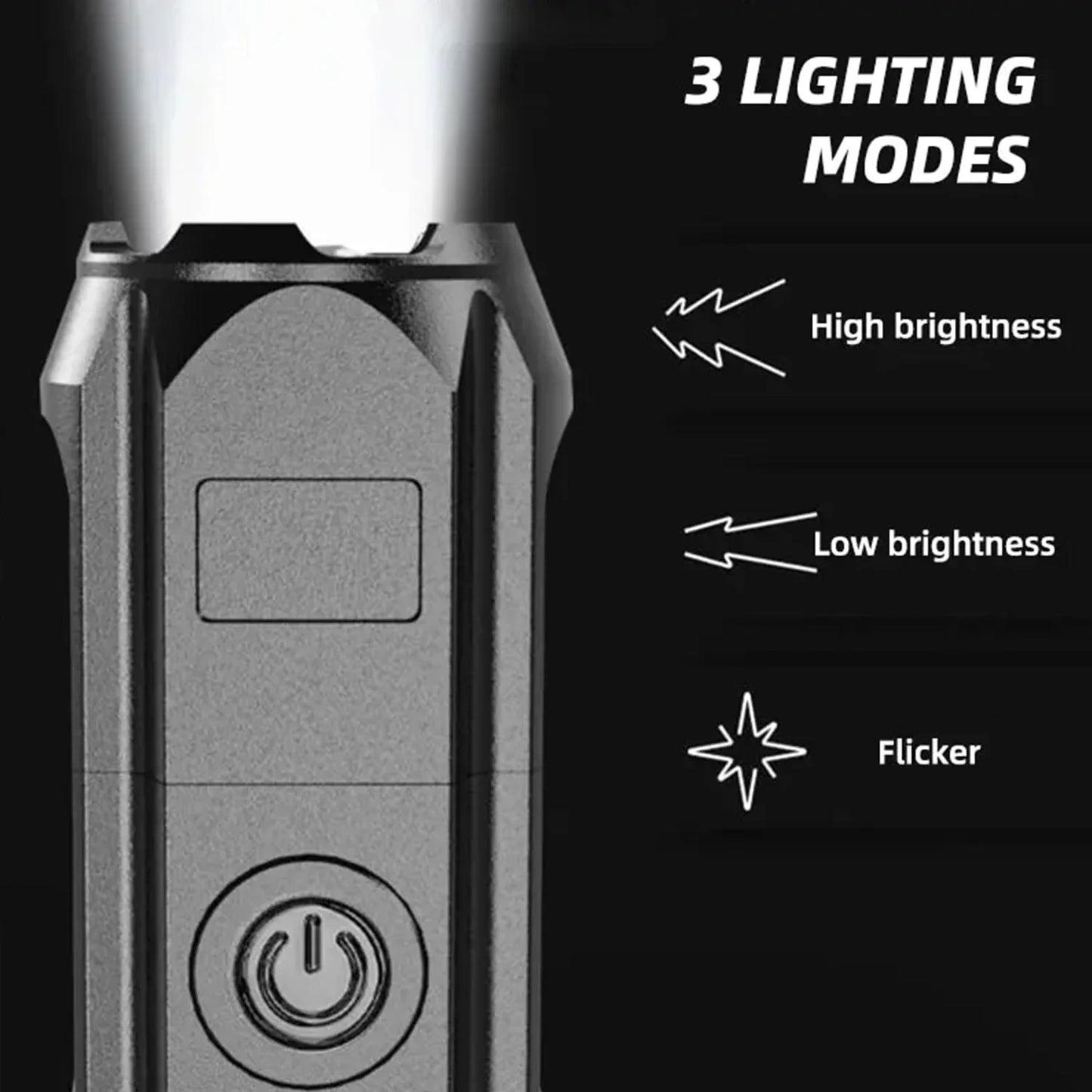 High-Powered LED Flashlight – USB Rechargeable, Waterproof & Ultra-Bright for Outdoor & Home Use