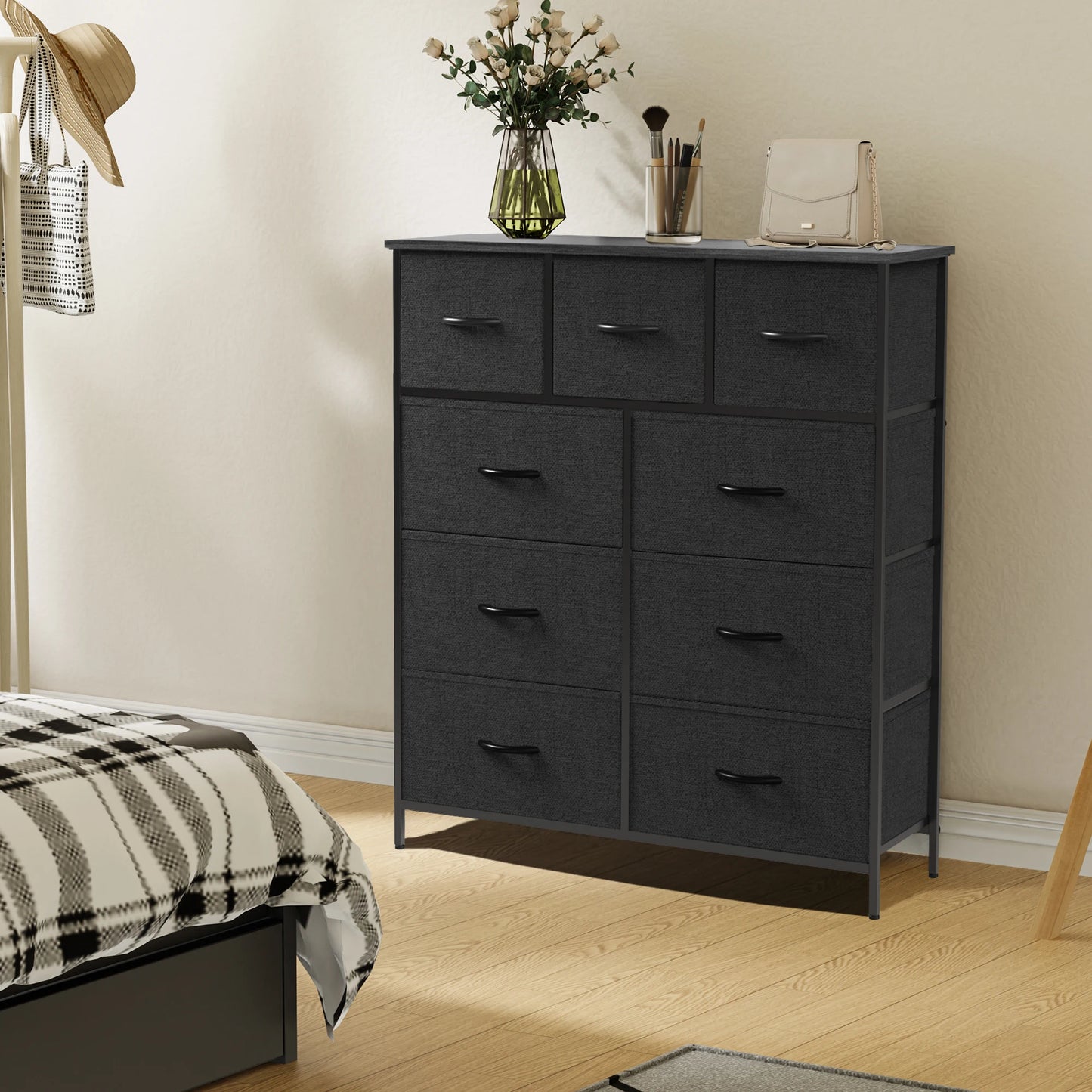 Drawer Dresser – Tall Fabric Storage Chest & Closet Organizer for Bedroom & Kids' Room