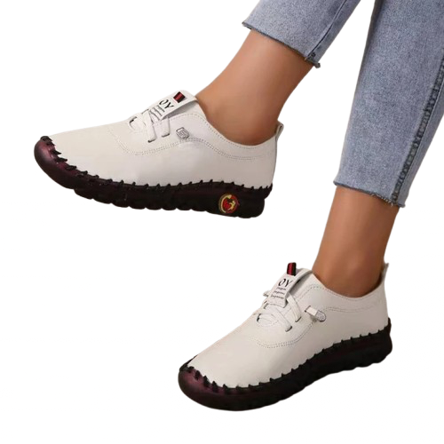 Women's PU Leather Casual Shoes – Soft, Comfortable & Stylish Flat Sneakers