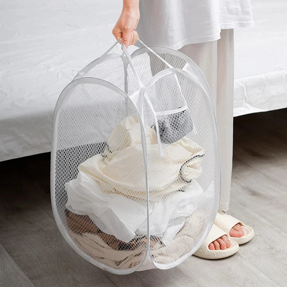 Foldable Skeleton Ventilated Dirty Clothes Basket - Portable & Large Capacity