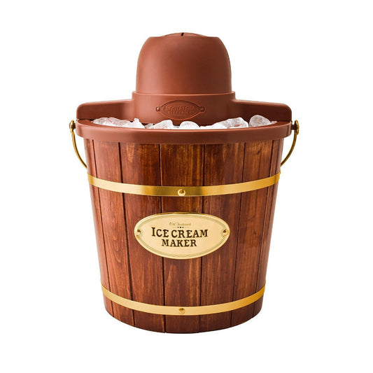 Electric Ice Cream Maker – Vintage Wooden-Style, Soft Serve, Frozen Yogurt & Gelato