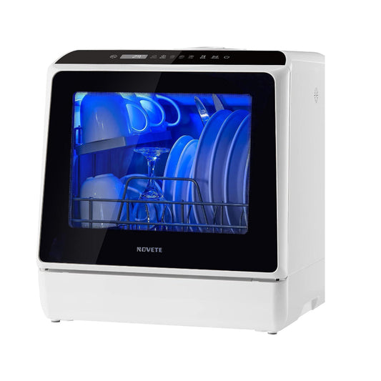 Portable Countertop Dishwasher – 5L Water Tank, 5 Wash Programs, Air-Dry & LED Light