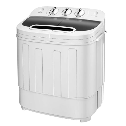 Compact Twin Tub Washing Machine – 13lb Capacity, Portable Washer & Spinner with Gravity Drain